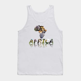 African Wildlife Map Collage Mirror Tank Top